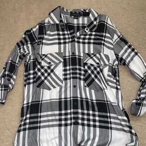 Sanctuary B&W oversized Flannel